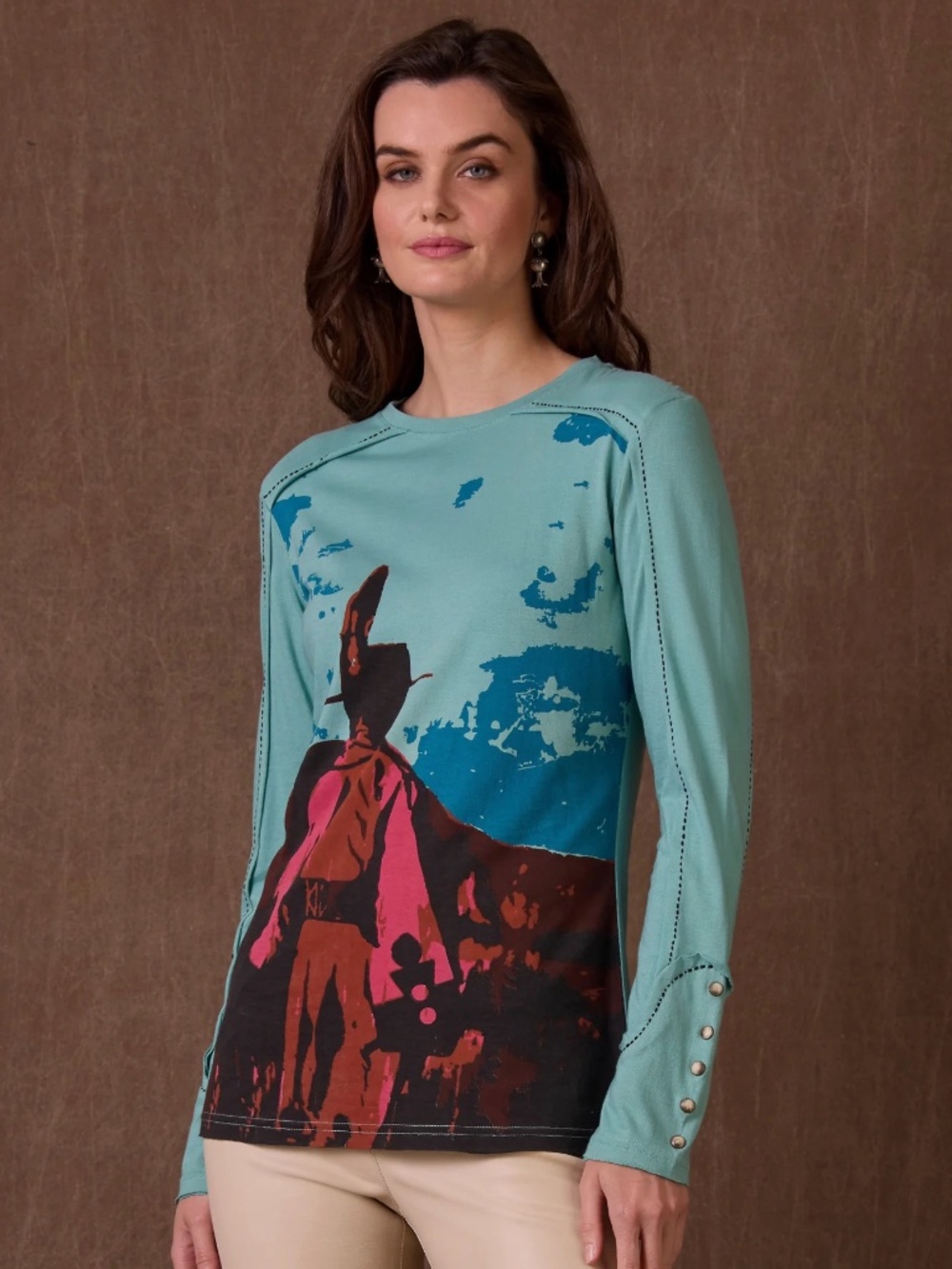 Serenity Rising Long Sleeve Tee by Double D Ranch, NWT Size L